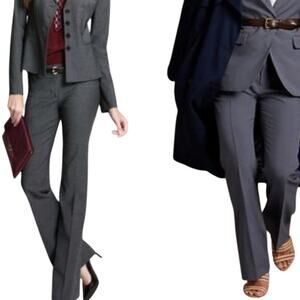 French Connection PANTS Sz 10 Petite GRAY High Waist Straight Slacks Business